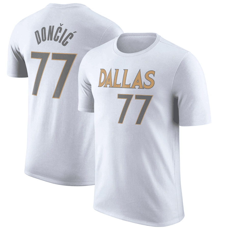 Men NBA Dallas Mavericks #77 Doncic white 2024 T shirt